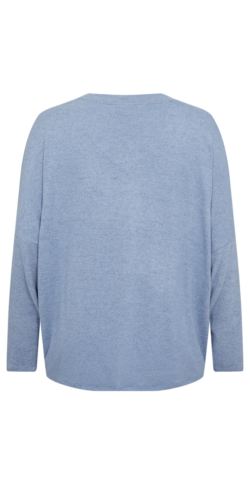Pullover med v-udskæring blå - Image 3