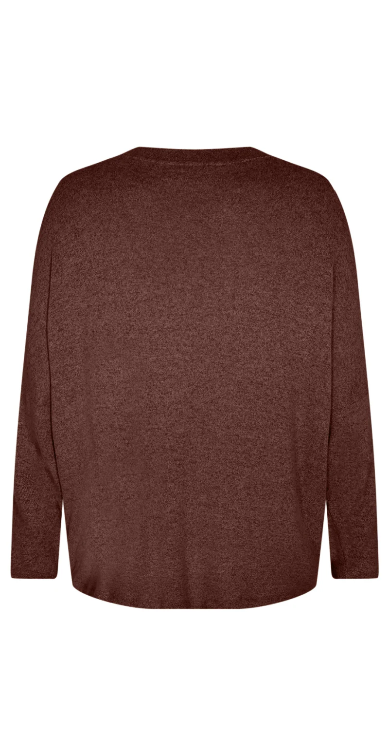 Pullover med v-udskæring coffee melange - Image 2