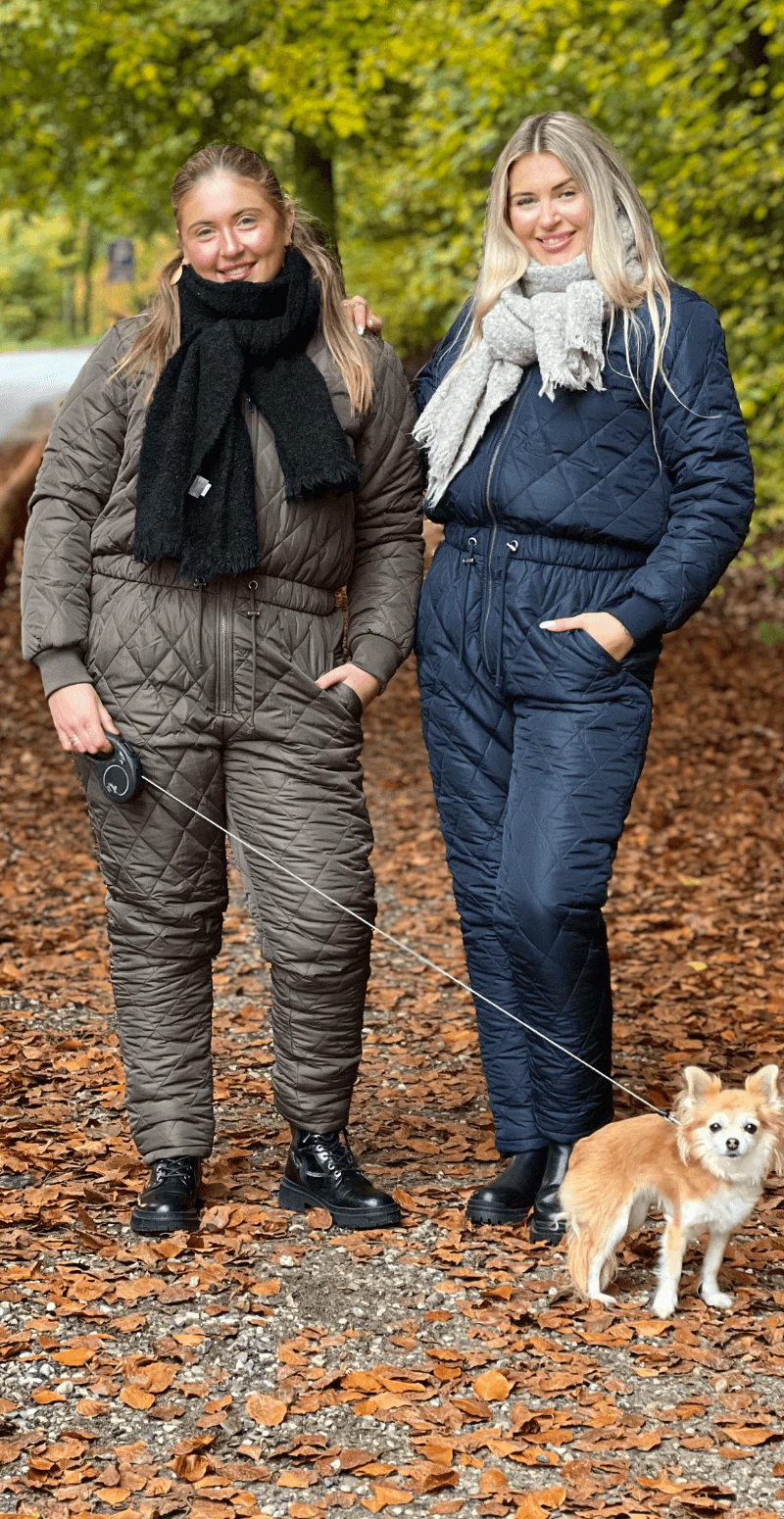 Quiltet jumpsuit brun - Image 3