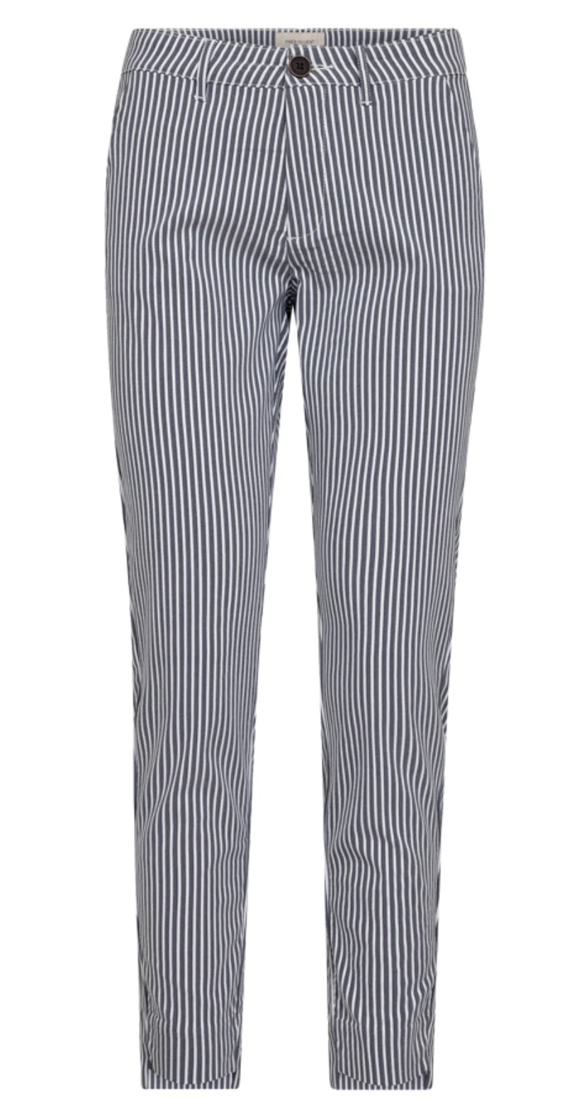 Rex bukser med striber navy w. off-white