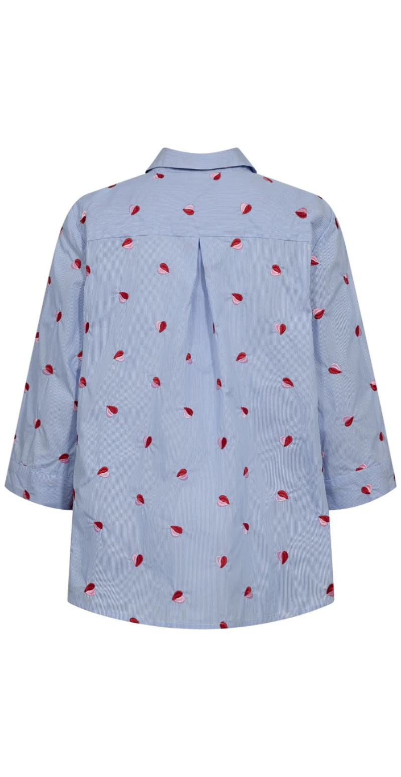 Rosan bluse med små hjerter blue bell Freequent - Image 8