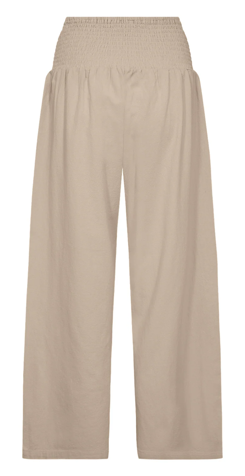 Sally 7/8 buks med bred elastik i taljen camel Likelondon - Image 2