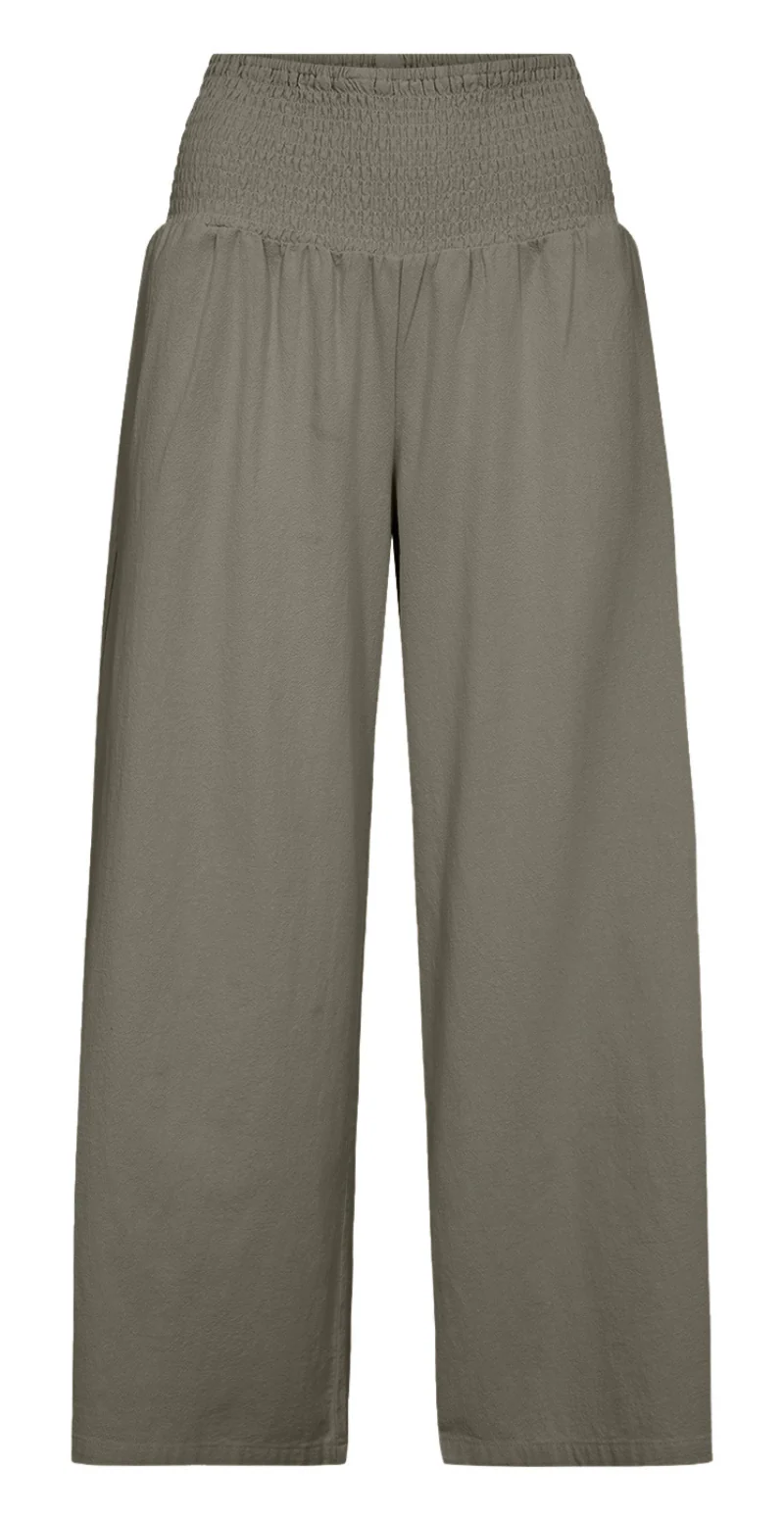 Sally 7/8 buks med bred elastik i taljen khaki Likelondon - Image 2