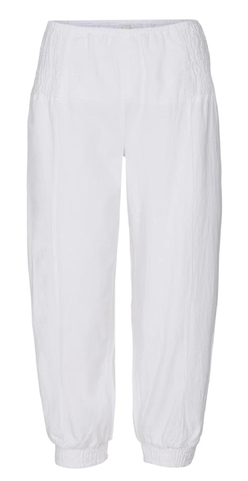 Sally capri buks med elastik detalje hvid - Image 5