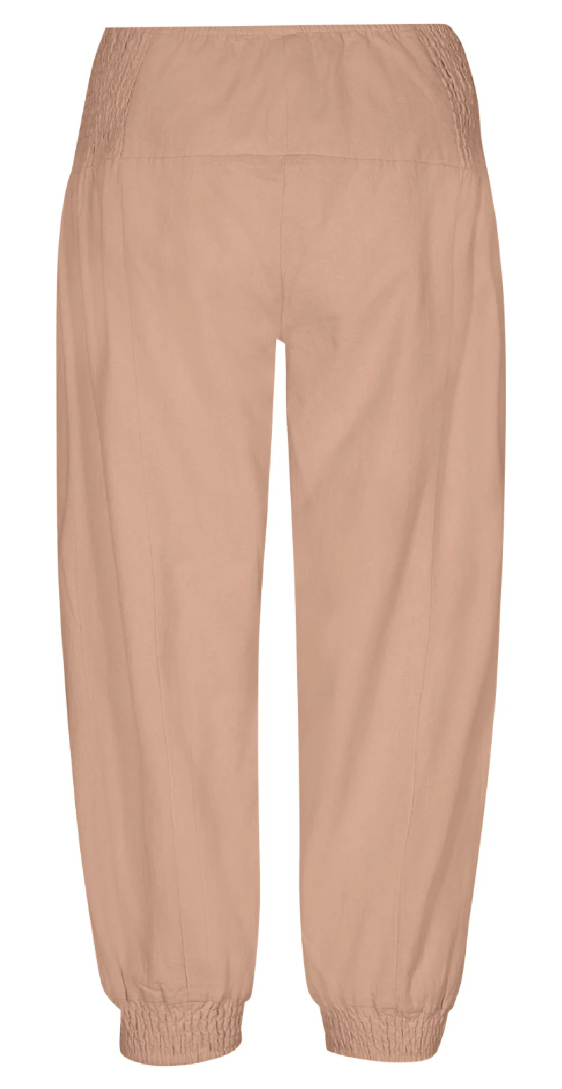 Sally capri buks med elastik detalje sand - Image 2