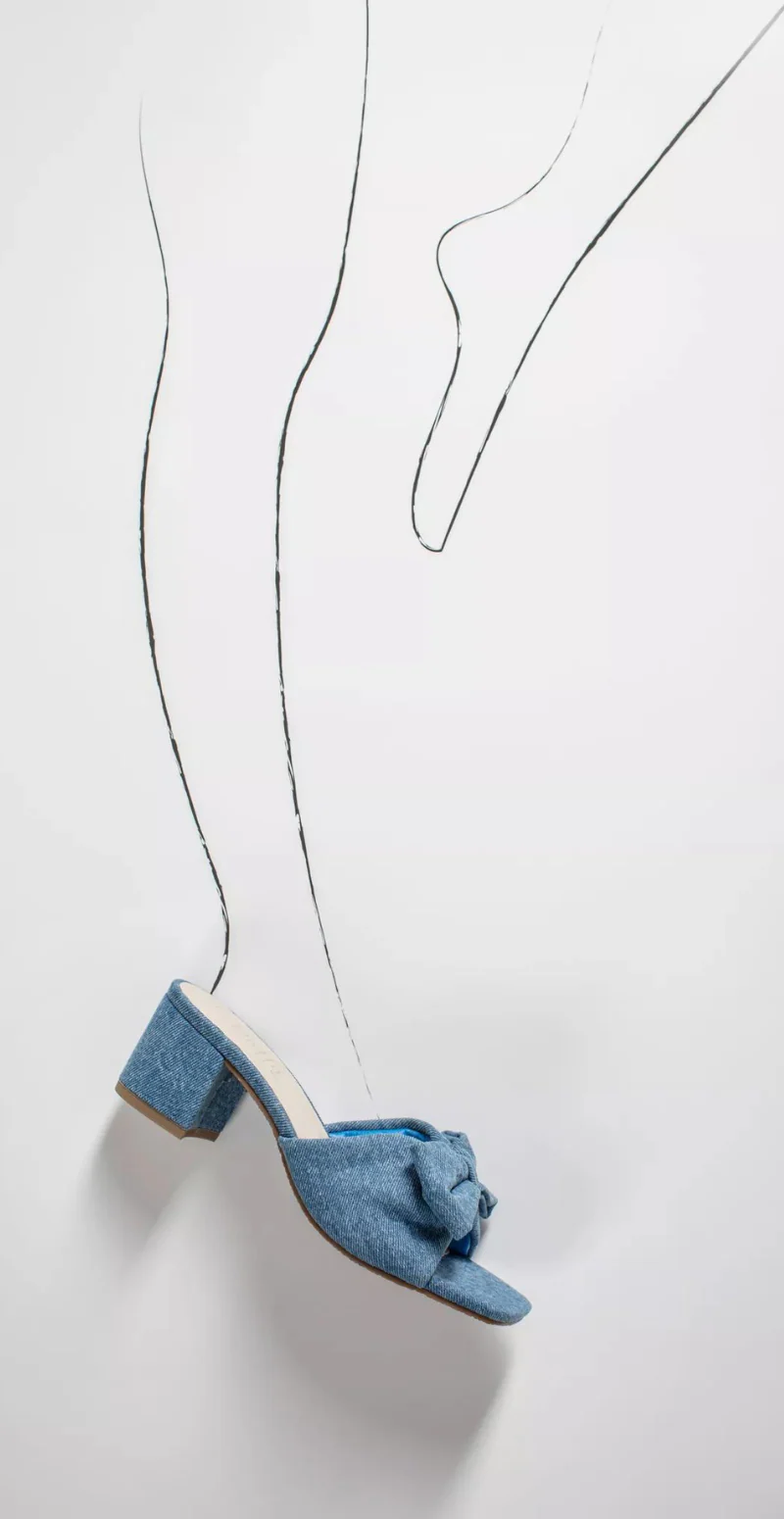 Sandal med sløjfe denim - Image 3