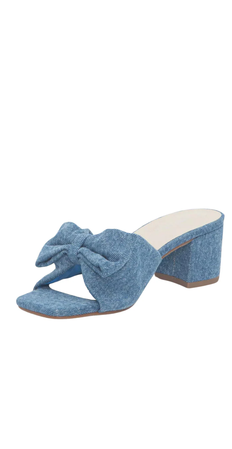 Sandal med sløjfe denim - Image 4