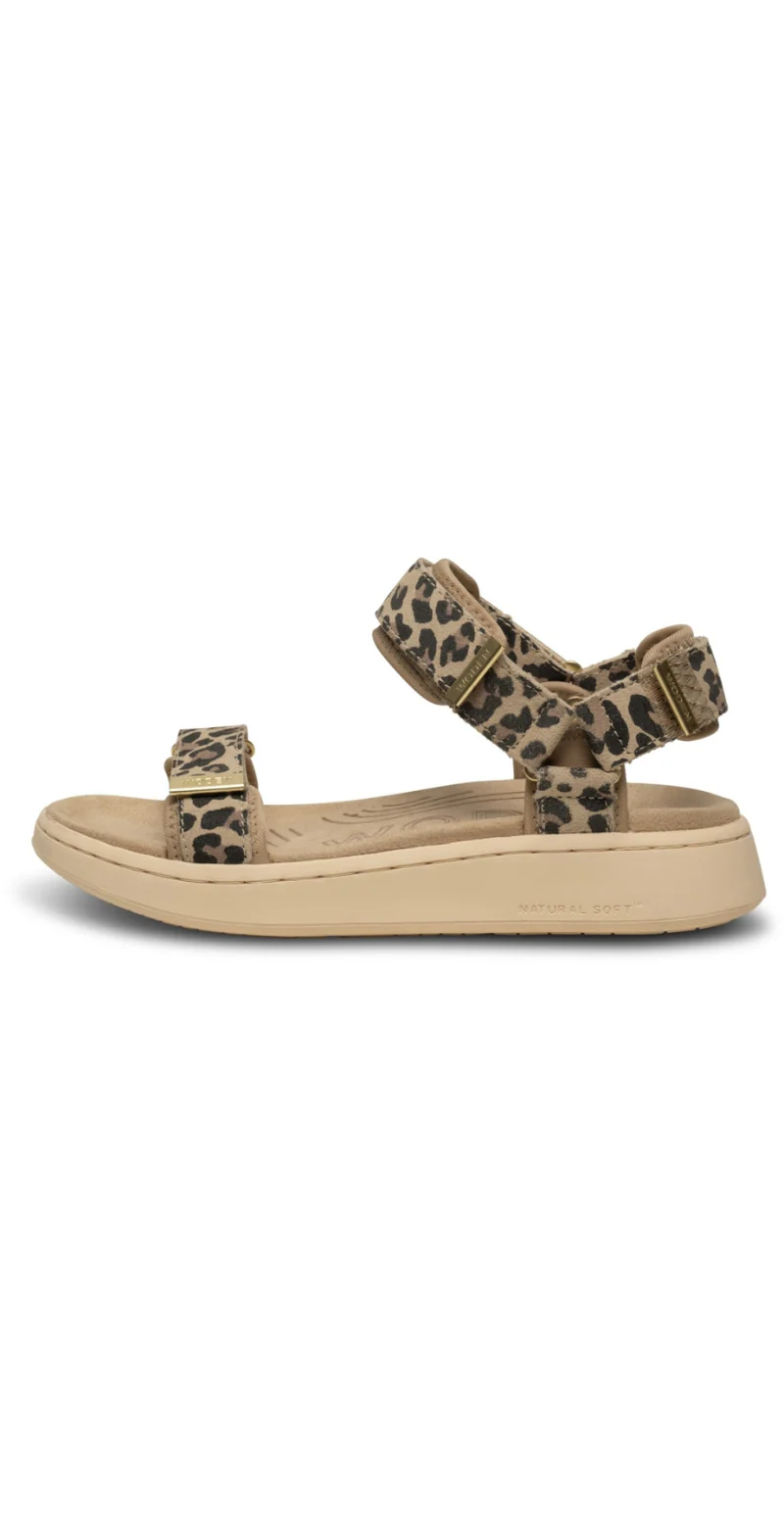 Line sandal med velcro leopard Woden - Image 9