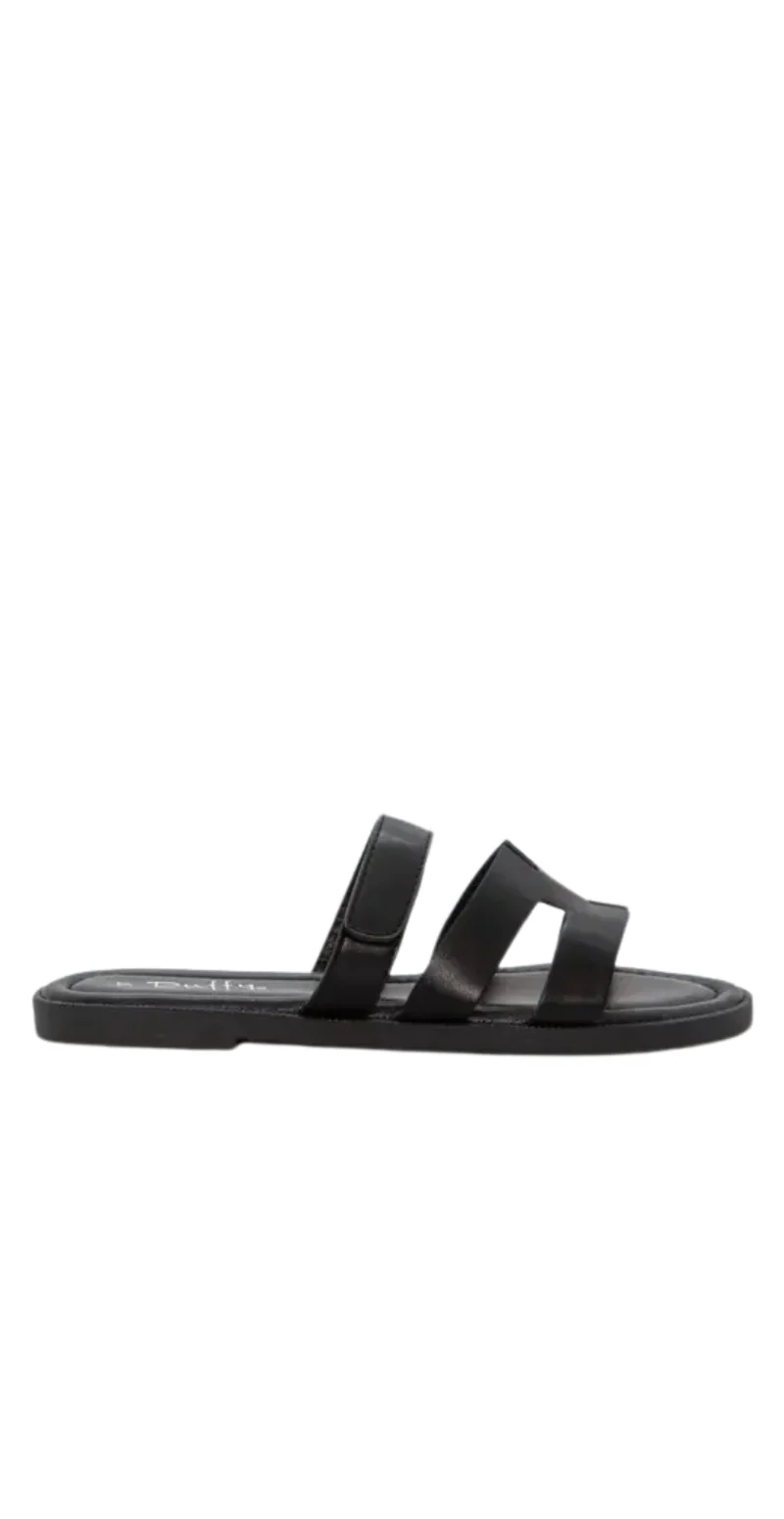 Slip-on med velcro rem sort