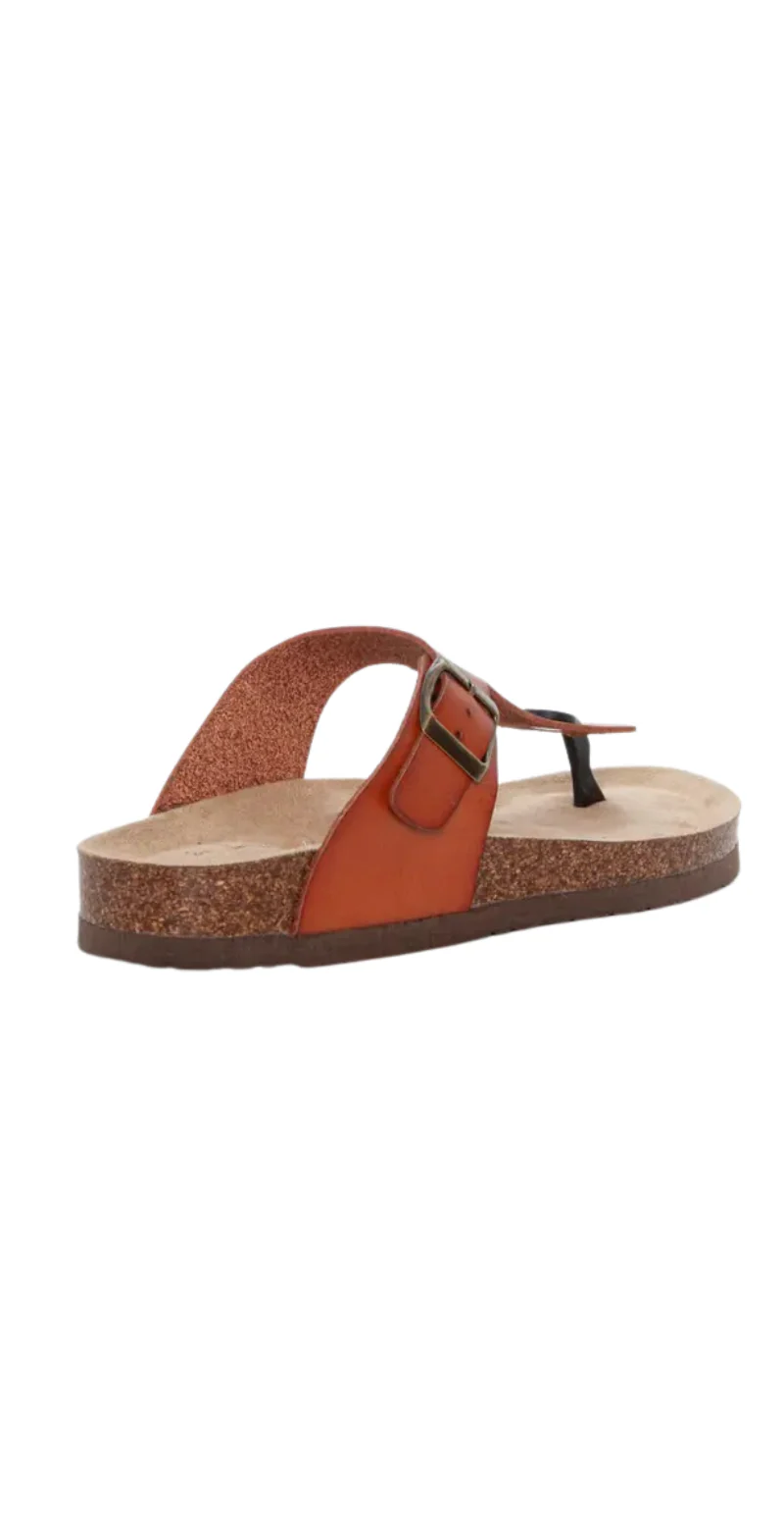 Slip-on sandal med spænde camel - Image 2