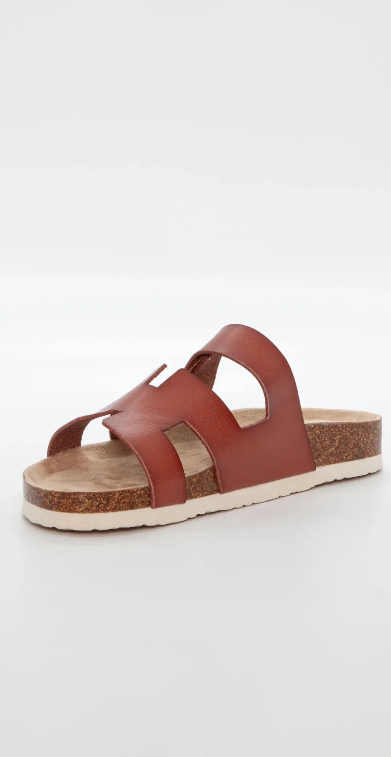 Slip-on sandal med velcro brun Duffy - Image 3