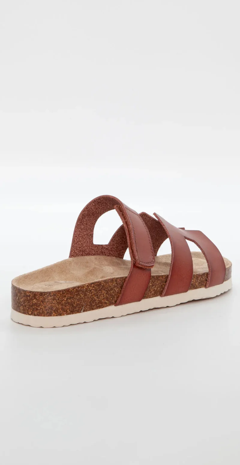 Slip-on sandal med velcro brun Duffy - Image 4