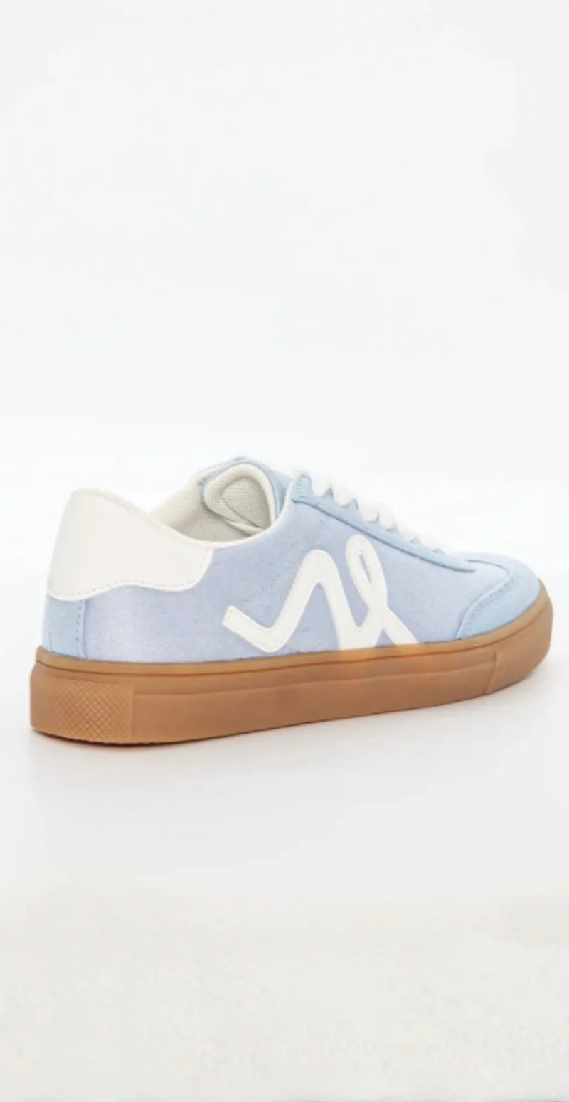 Sneaker i retrolook med snøre light blue Duffy - Image 3