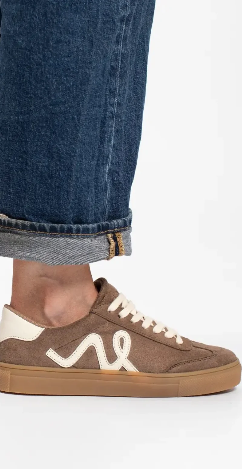 Sneaker i retrolook med snøre taupe Duffy - Image 2