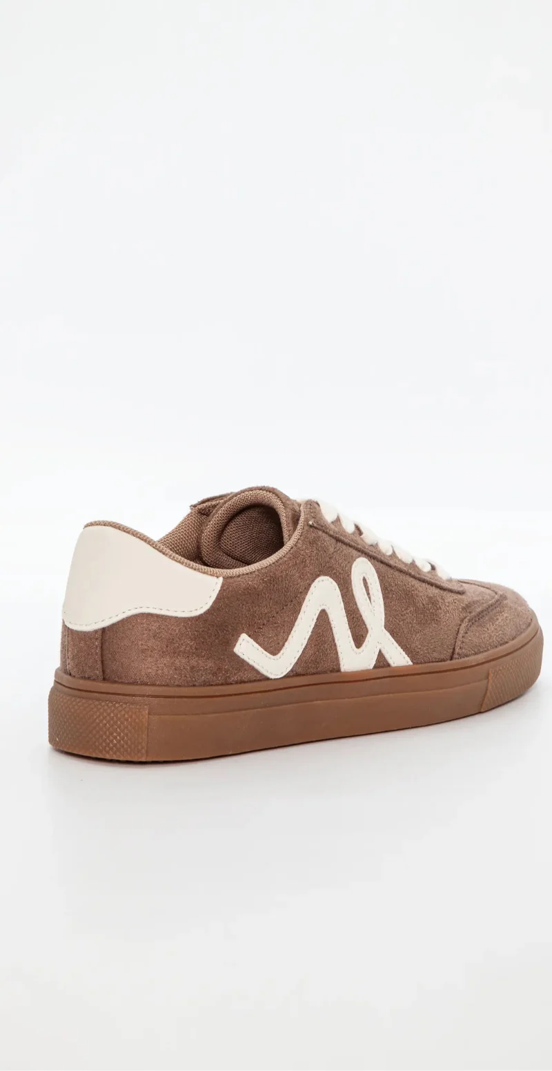 Sneaker i retrolook med snøre taupe Duffy - Image 3