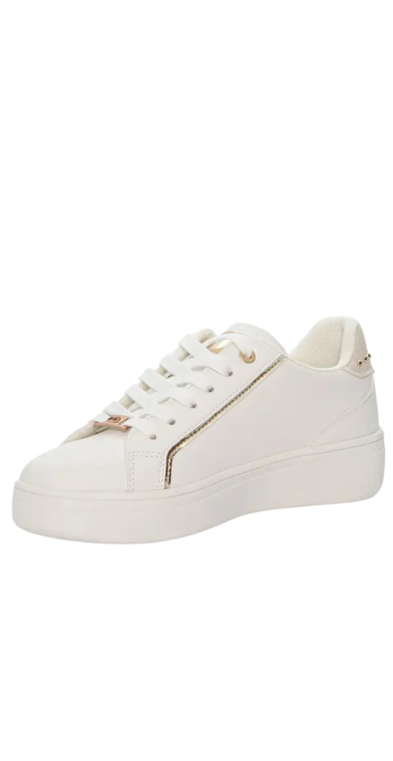 Sneakers med nitter og glitter beige - Image 2
