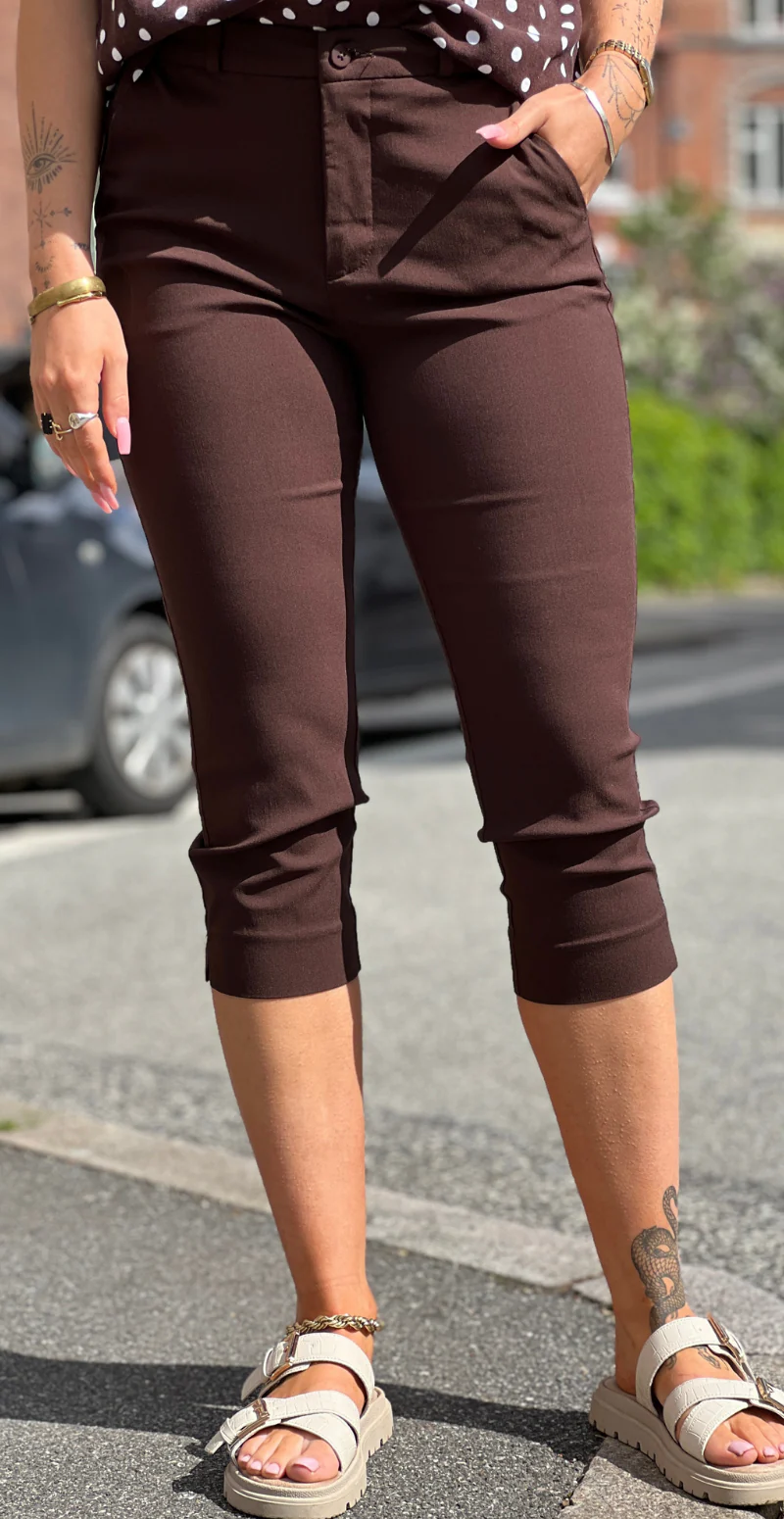 Solvej capri bukser coffee bean Freequent - Image 3