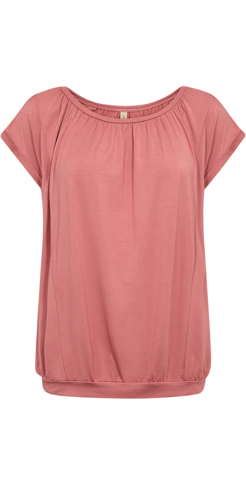 Sophia bluse med rund hals blush - Image 2