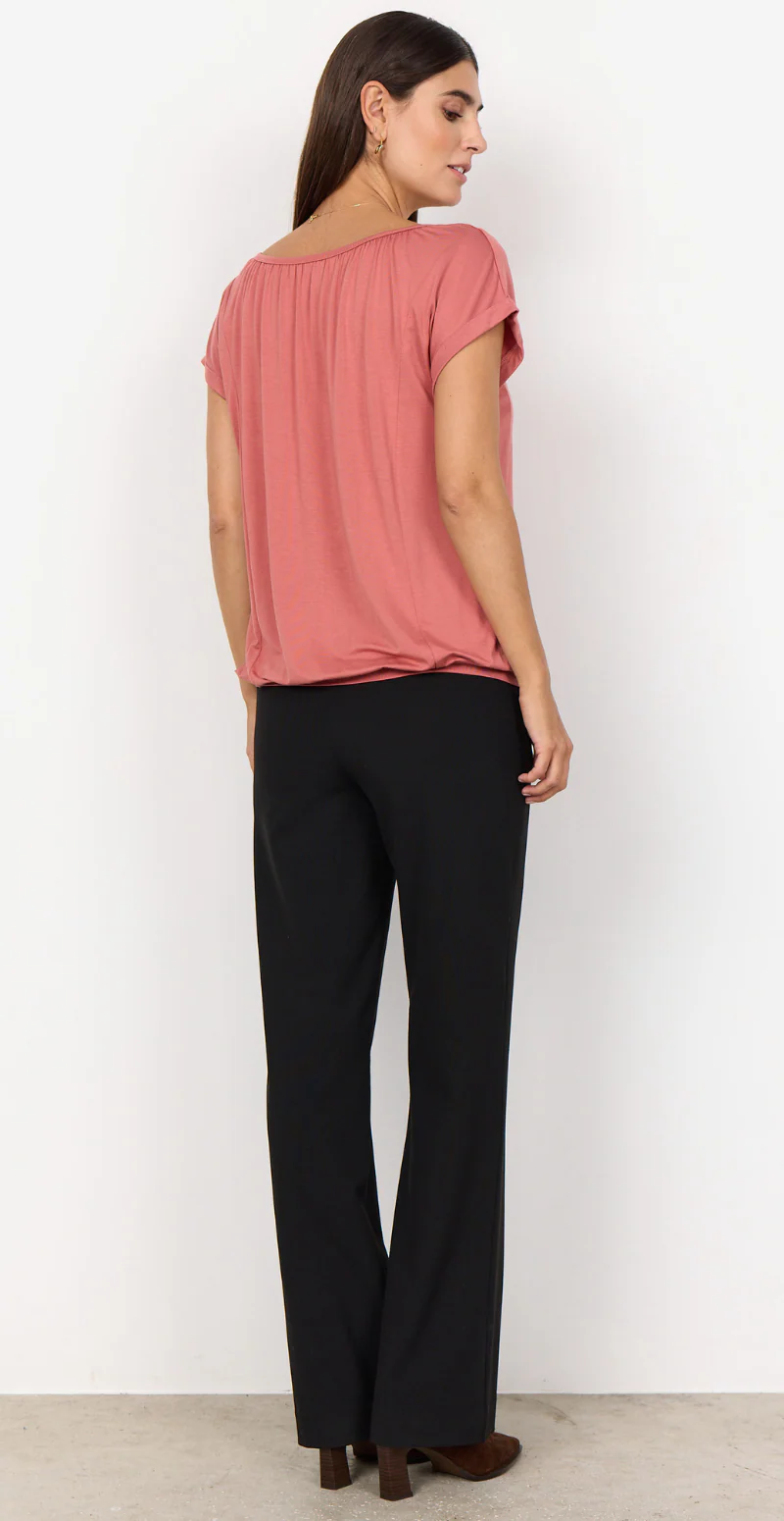 Sophia bluse med rund hals blush - Image 4