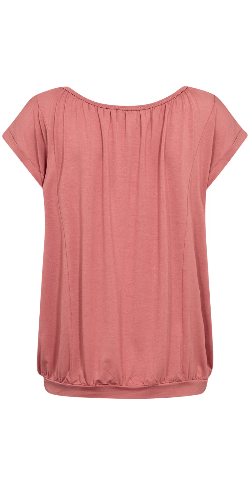 Sophia bluse med rund hals blush - Image 5