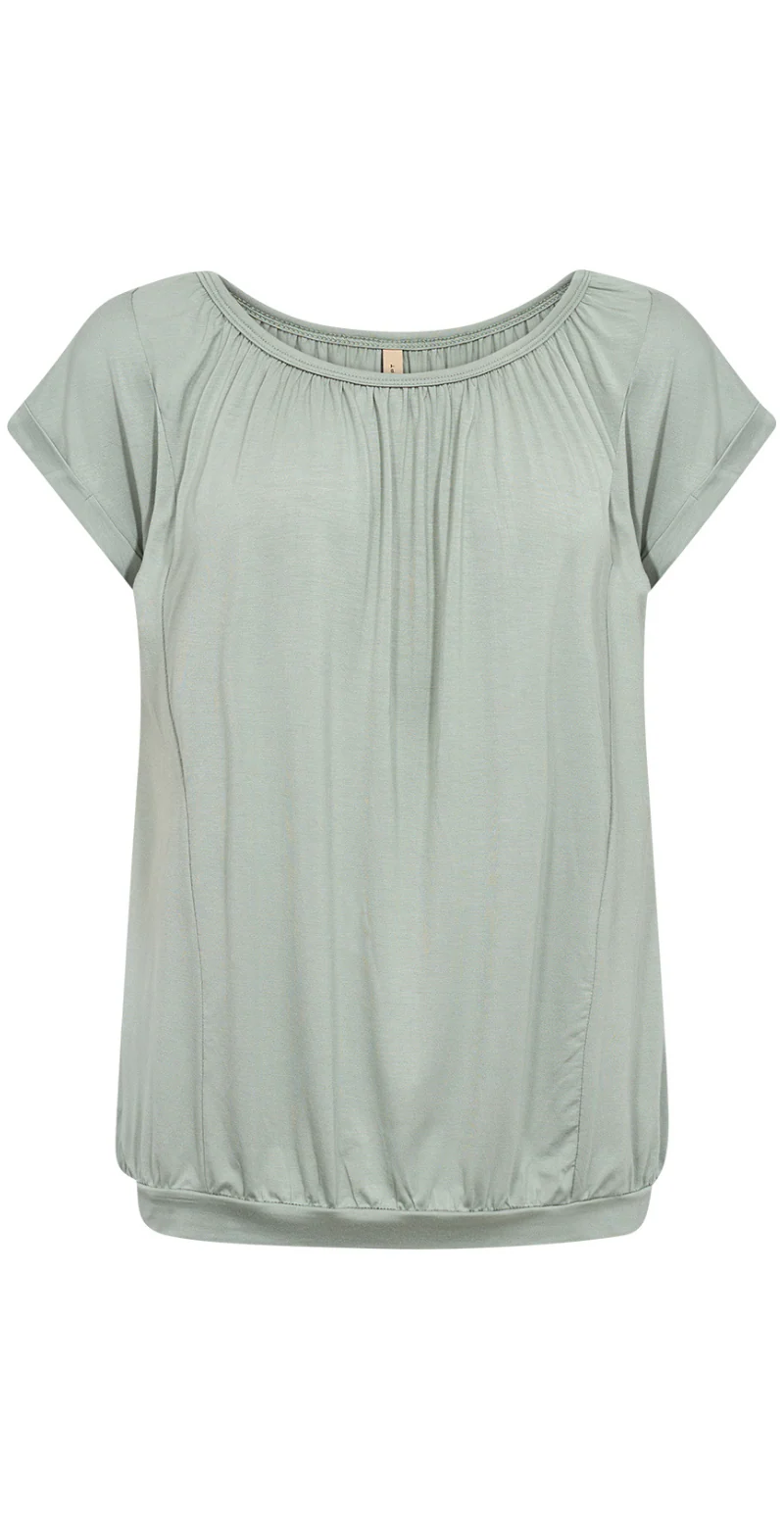 Sophia bluse med rund hals minera