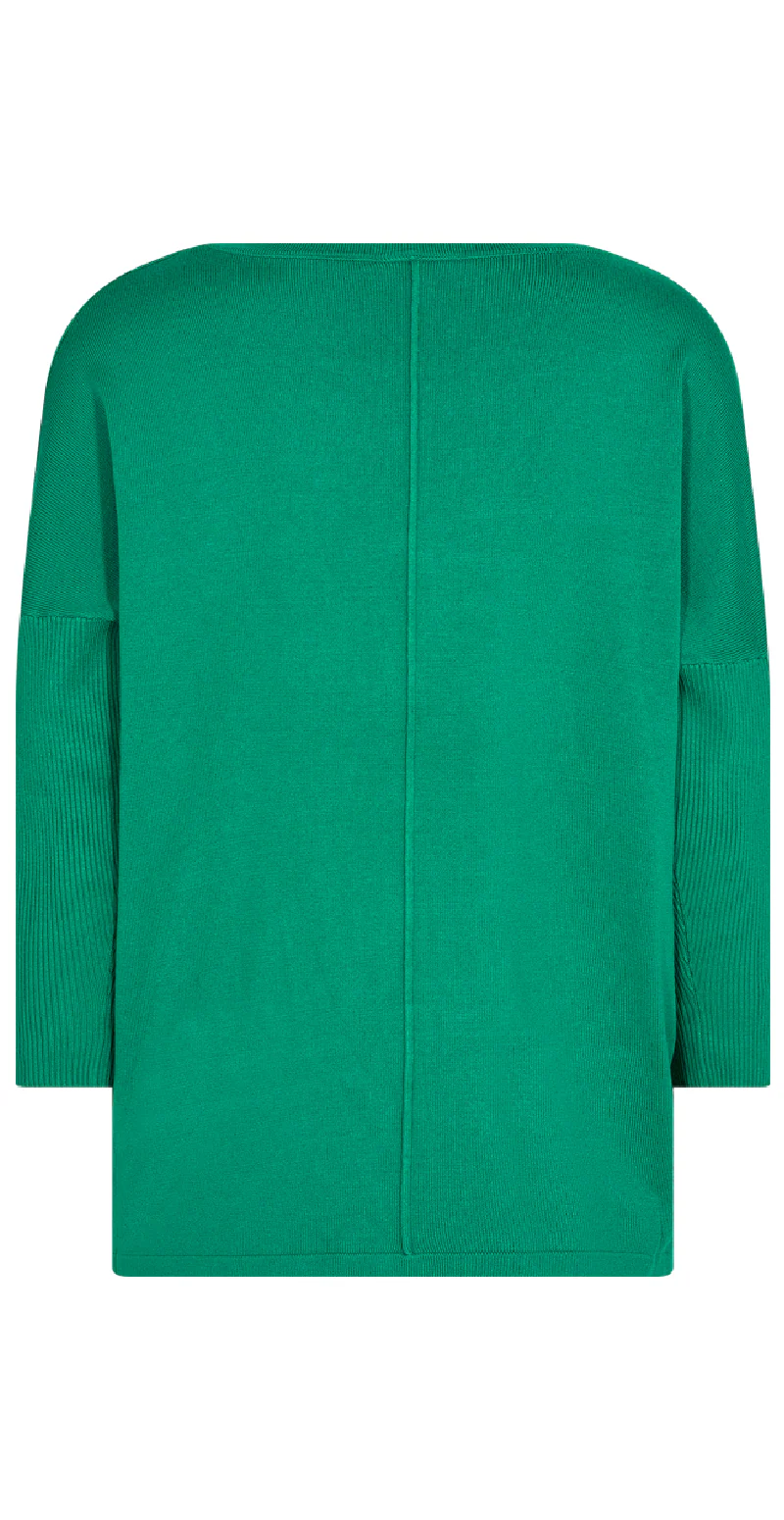 Strikbluse med 3/4 ærme pepper green - Image 2