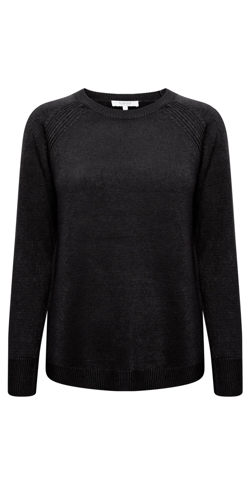 Strikket pullover sort