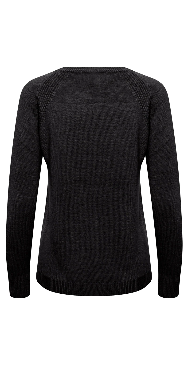 Strikket pullover sort - Image 2