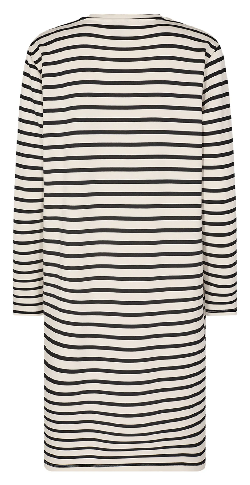 Sweatkjole med strib cream - Image 3