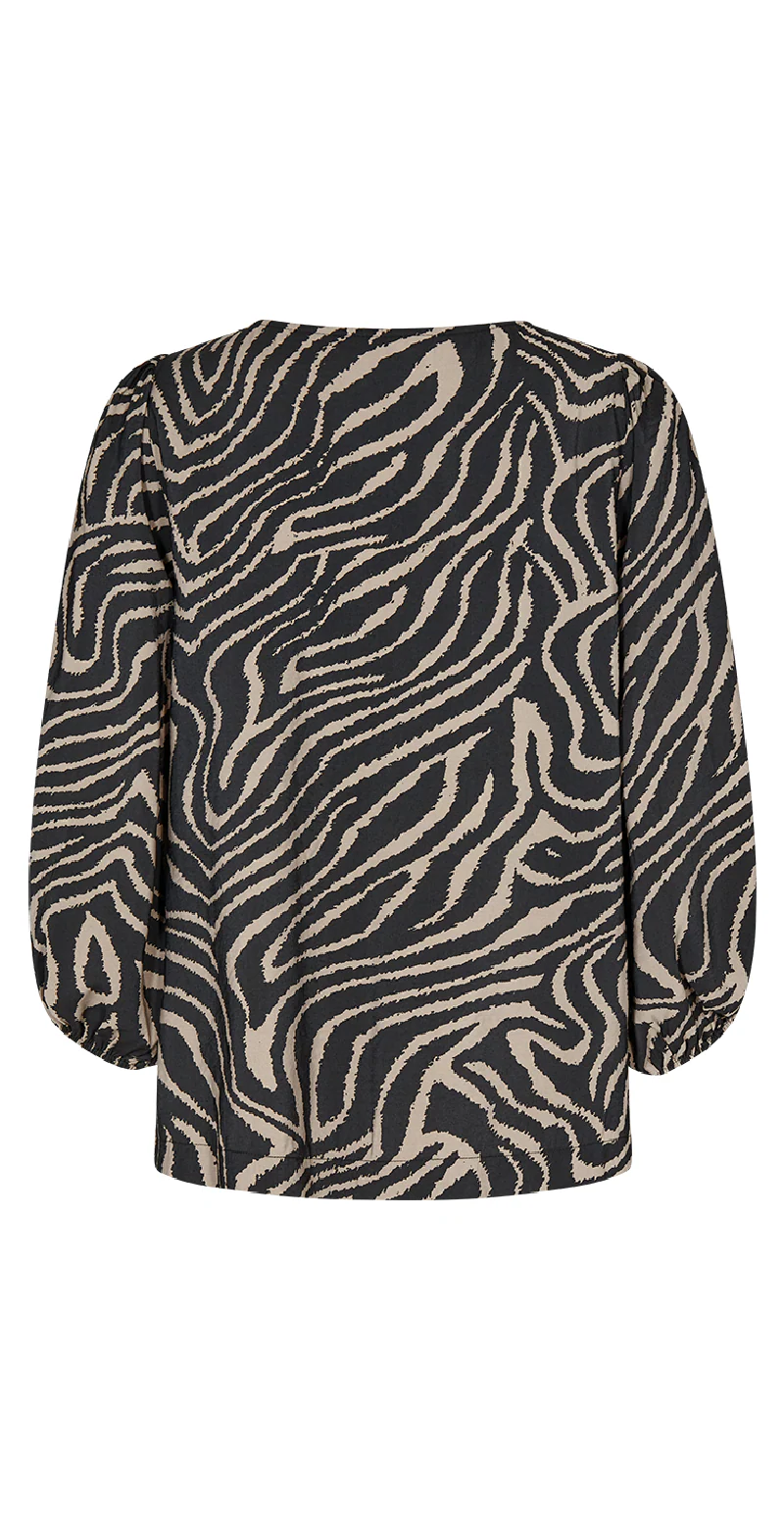 Tidi bluse silver mink w. black - Image 2