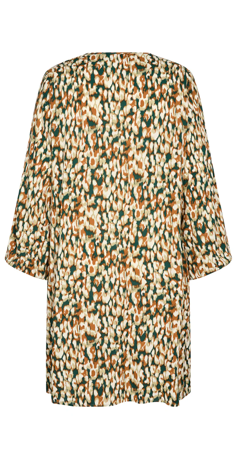Tunika med v-udskæring og print shady green - Image 3