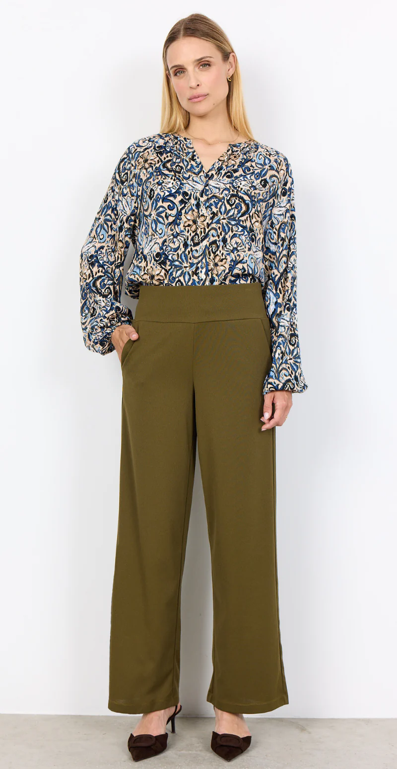 Vava gennemknappet bluse med mønster blå Soyaconcept - Image 6