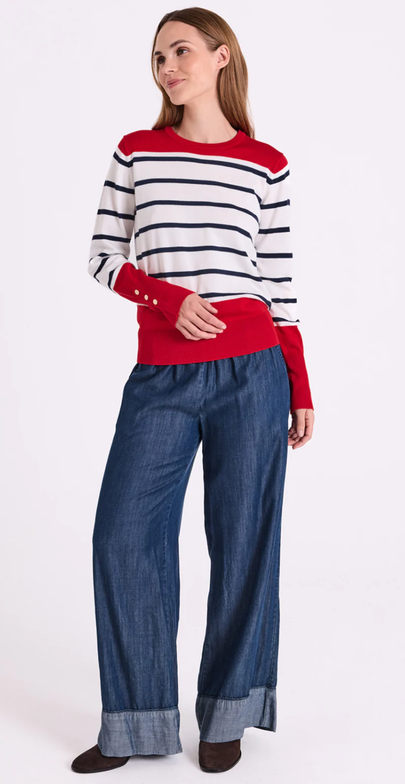 Wilke denimbukser med piping detaljer medium blue denim Freequent - Image 2
