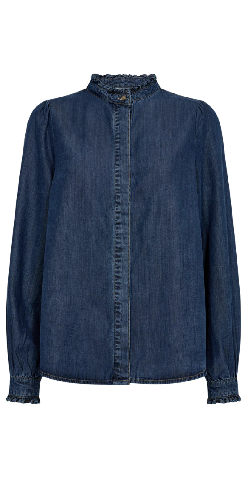 Wilke skjorte medium blue denim - Image 5
